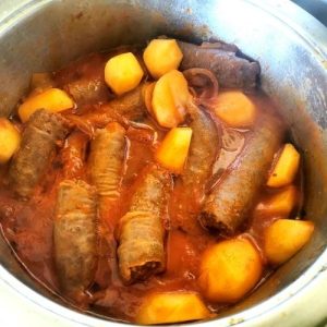 Potato and sausage dish