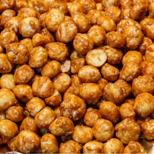 caramel coated macadamia nuts, toffee glazed macadamia nuts, macadamia nuts coated