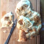 Freshly baked, golden-brown no-yeast flatbread, hot from the oven, ready to serve
