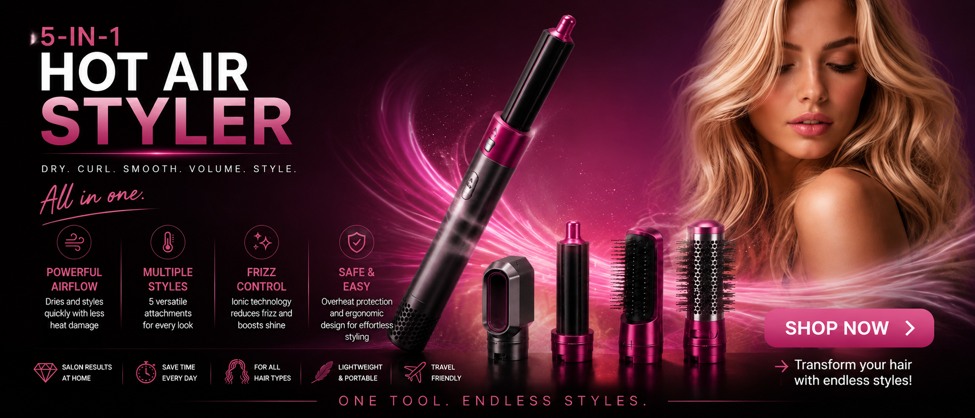 TRESSLUX 5-in-1 Hot Air Styler